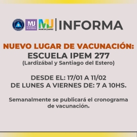 Nuevo centro vacunatorio en el IPEM 277 en Lardizábal y Santiago del Estero