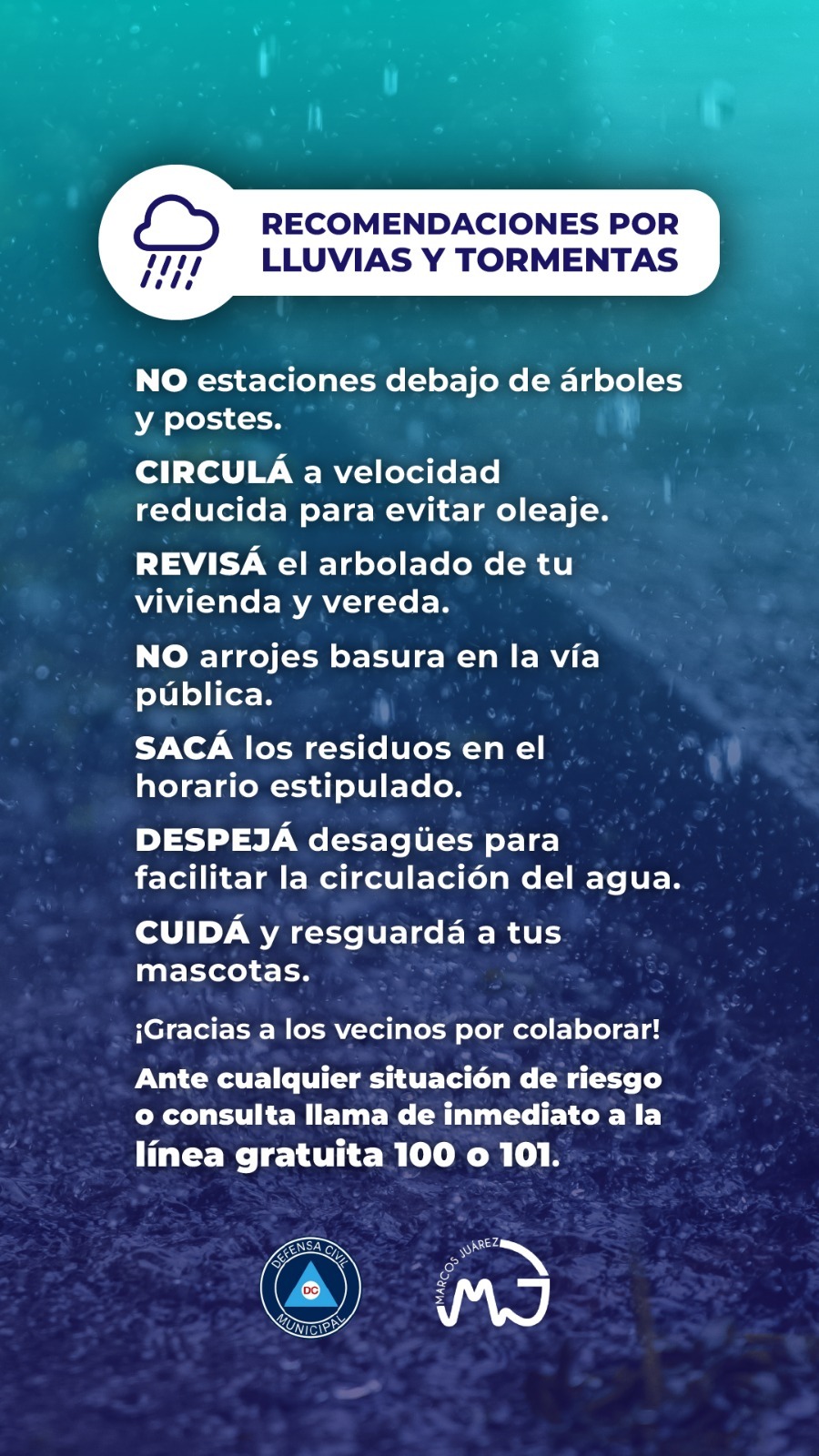 Situación por las lluvias y tormentas:  el nuevo sistema de desagües y de lagunas de contención está funcionando exitosamente y con total normalidad