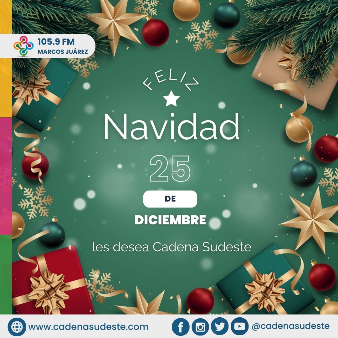 ¡Feliz Navidad! les desea Cadena Sudeste 