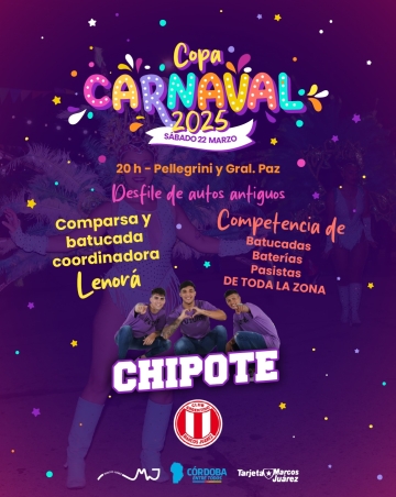Suspensión del Carnaval 2025: música, comparsas y fiesta en Marcos Juárez