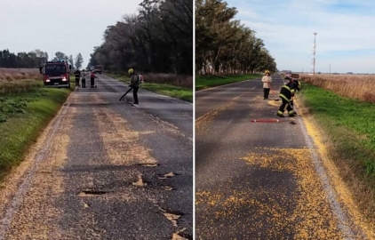 Bomberos Voluntarios de Marcos Juárez, trabajaron por cereal en ruta