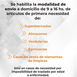 Habilitaron deliveries de artículos primera necesidad, rotiserías, viandas y kioscos