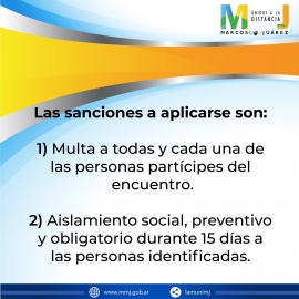 Quien asista a una reunión social quedará en cuarentena estricta por 15 días