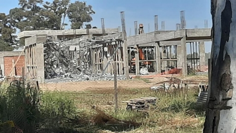 Provincia informa el estado de situación de la demolición de vigas y losas del edificio escuela Proa Marcos Juárez