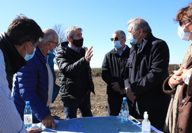 Río Pinto: el ministro Sergio Busso dejó habilitado el microembalse N°250