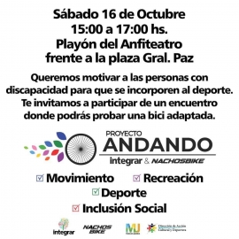 Integrar y Nachos Bike presentan el “Proyecto Andando”  