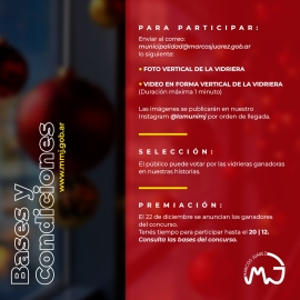 Concurso navideño de vidrieras 2023 en Marcos Juárez
