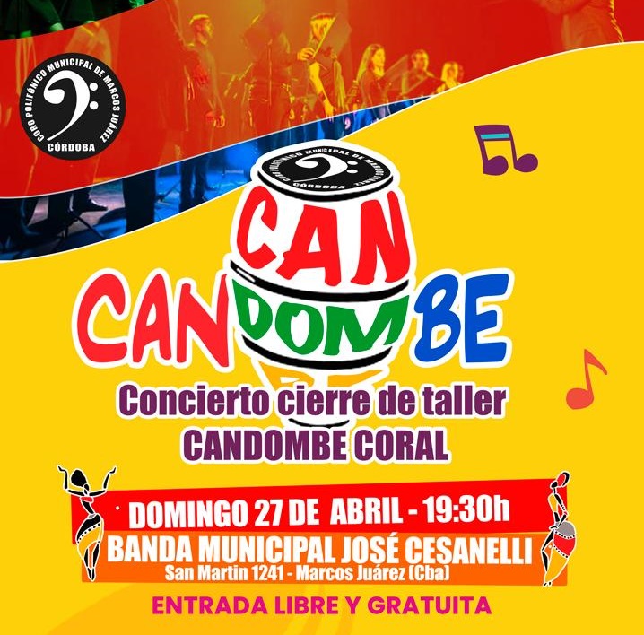 Concierto cierre de taller "Candombe Coral" con entrada libre y gratuita