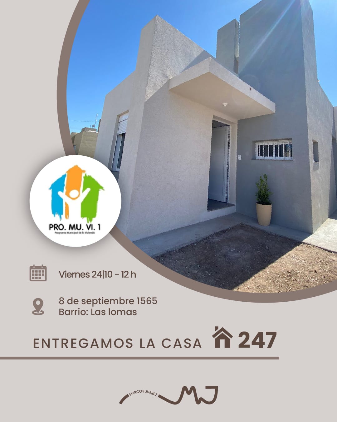 El PROMUVI entrega la casa N° 247