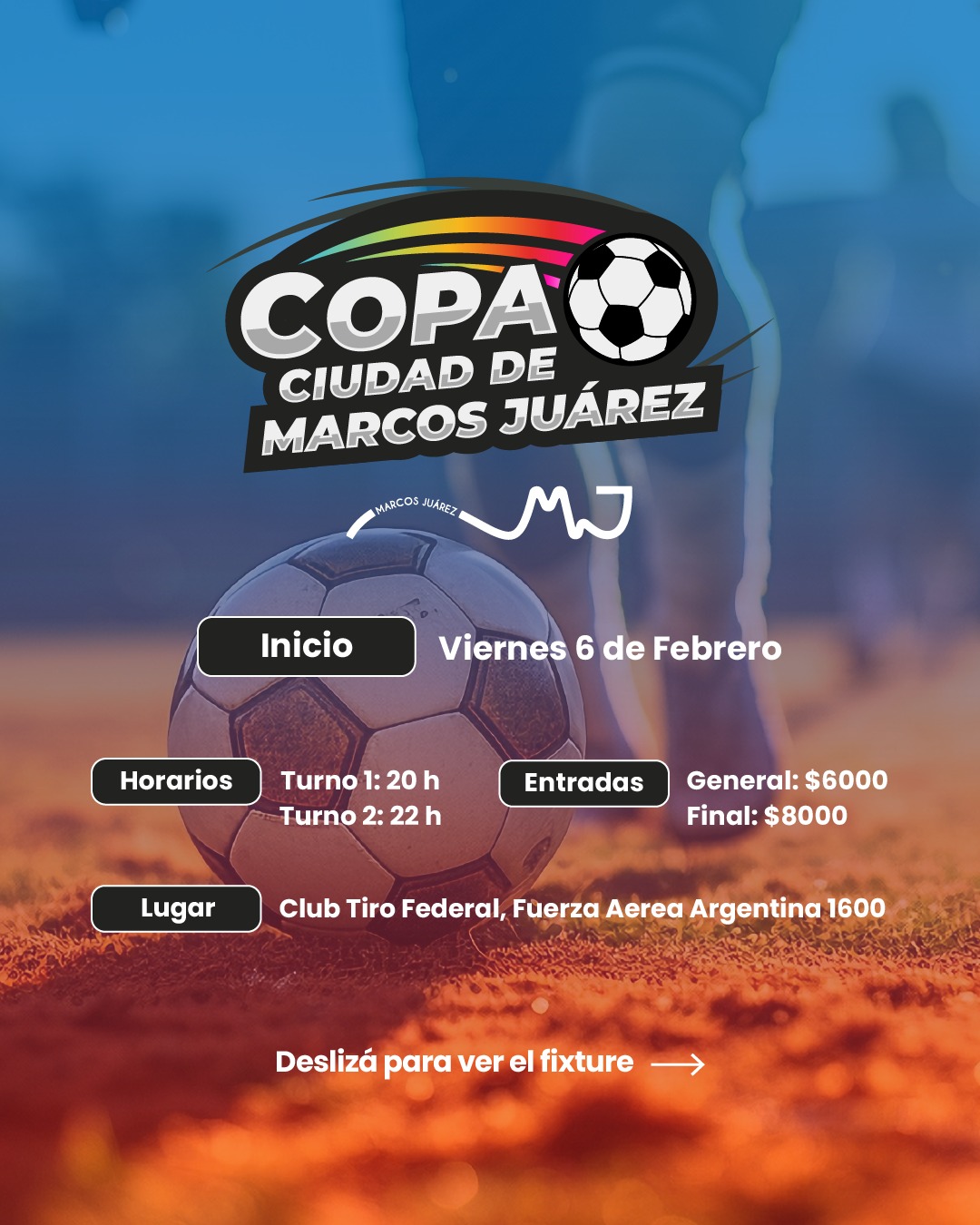 Argentino, San Martin, la Villa y Tiro Federal protagonizan desde el viernes la Copa Ciudad de Marcos Juárez en cancha de Tiro