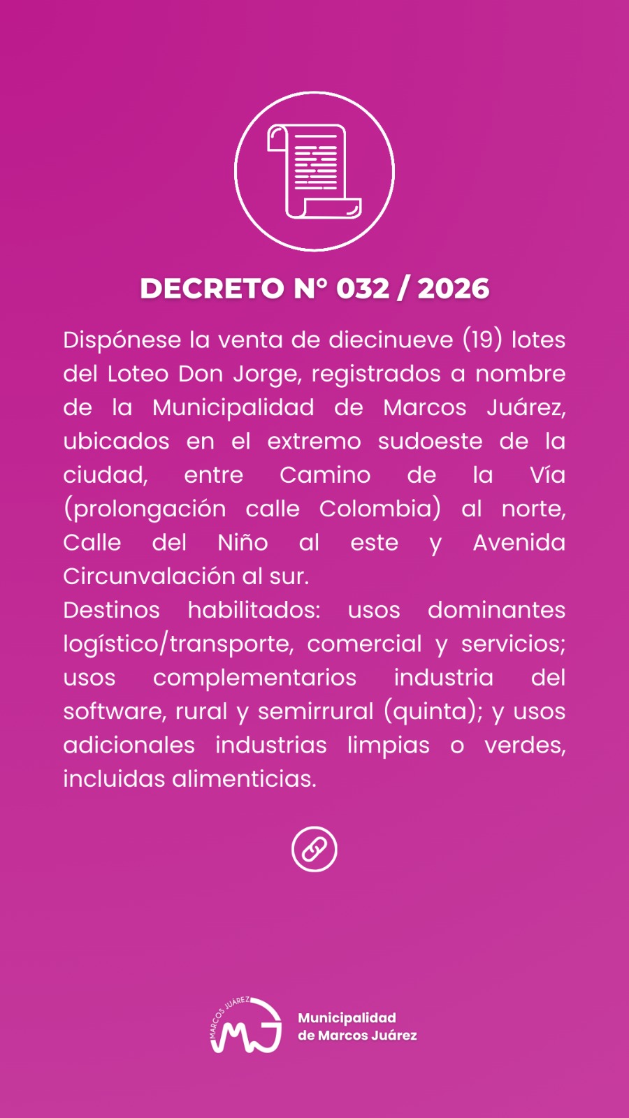 Loteo "Don Jorge": El municipio lanza la preventa de 19 lotes estratégicos para logística e industria