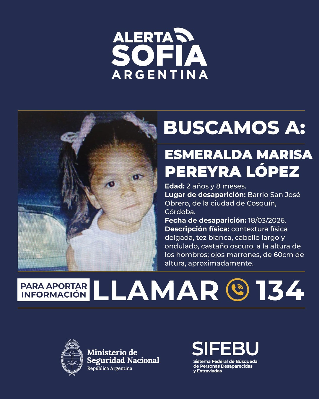 Sin rastros de la nena desaparecida en Córdoba: familiares sospechan de un circo que abandonó la zona