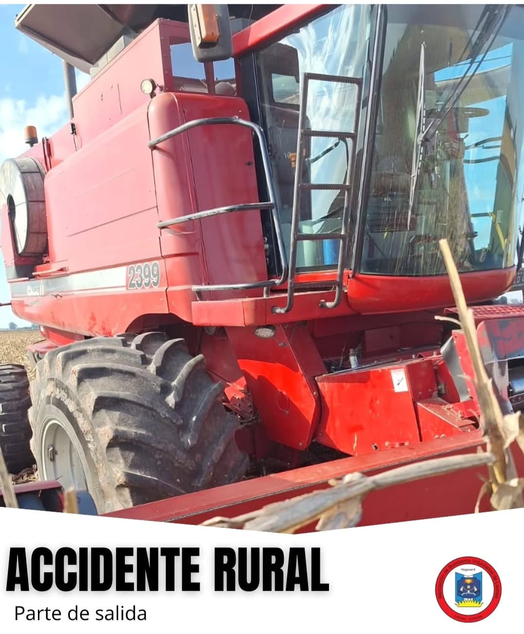 Hombre herido tras accidente con maquinaria agrícola en zona rural de Leones