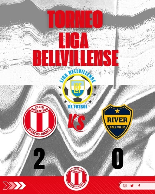 Argentino se impone 2 a 0 a River Plate en el primero de los cruces de la Liga Bellvillense
