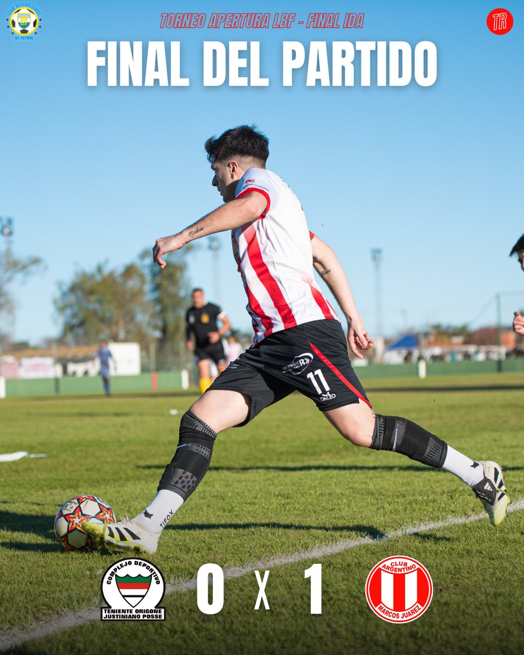 Argentino y un enorme triunfo de visitante ante Complejo que lo deja a un paso del titulo de la Liga Bellvillense