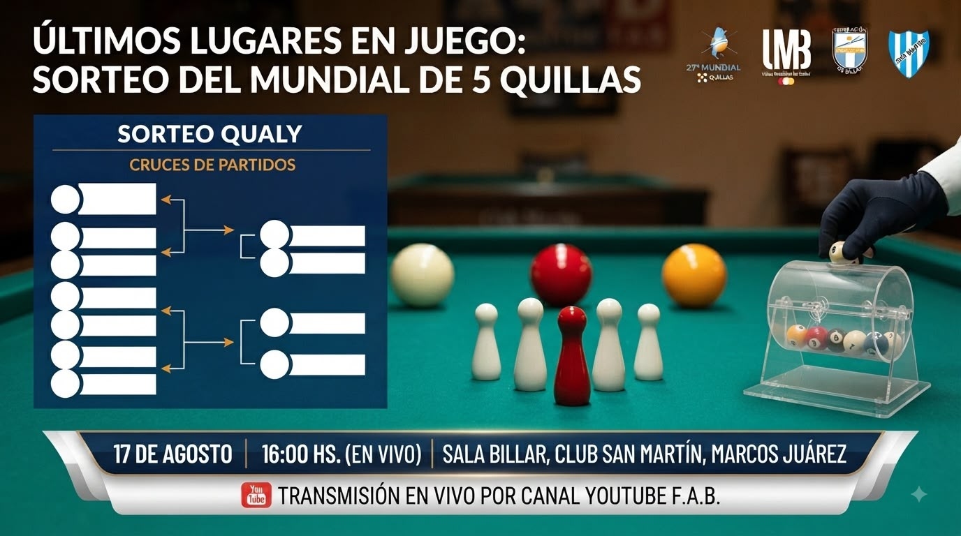 "Marcos Juárez será el epicentro del billar": se juega la Qualy del Mundial