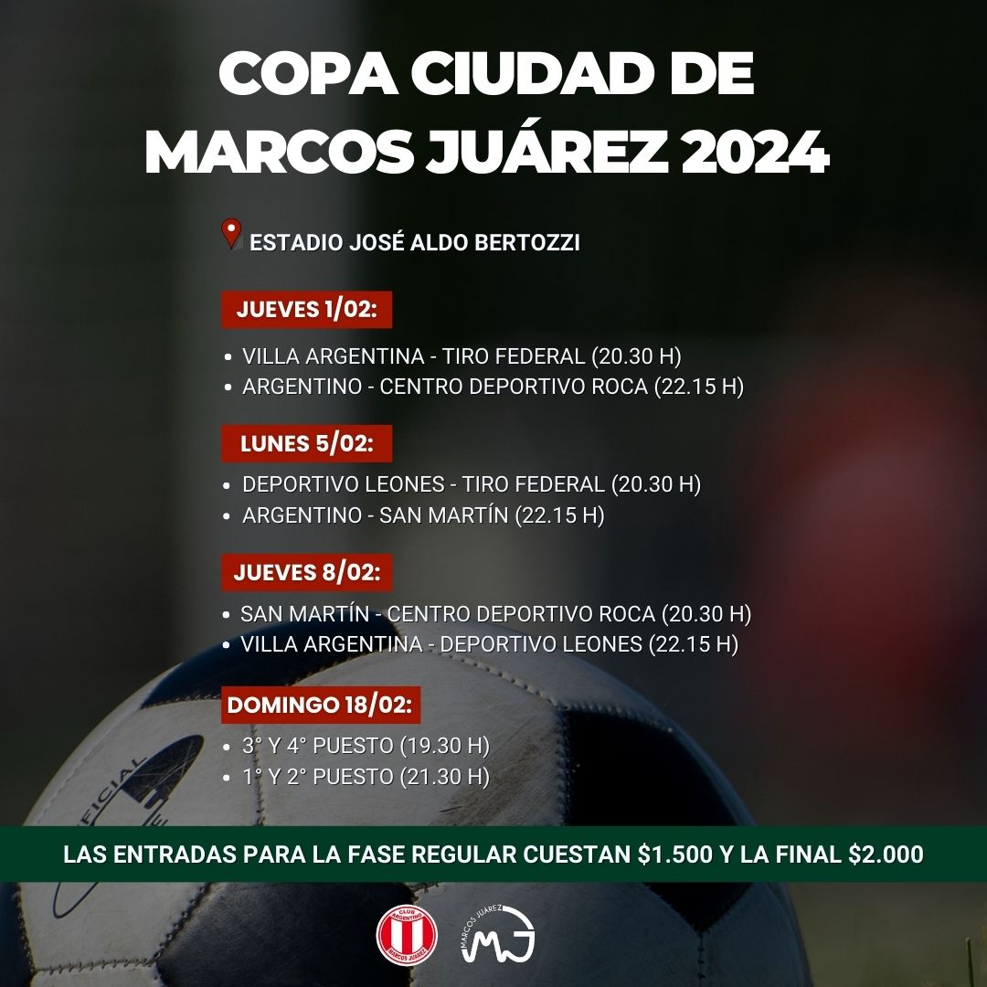 Tiro Federal le ganó a la Villa por 3 a 0 en el arranque de la Copa Ciudad de Marcos Juárez
