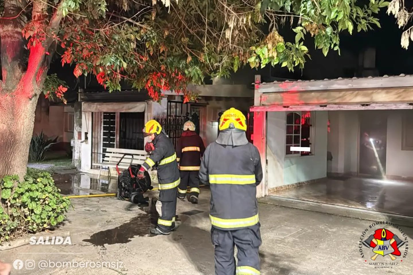 Se incendió una vivienda en Garibaldi al 600 ayer a la  medianoche