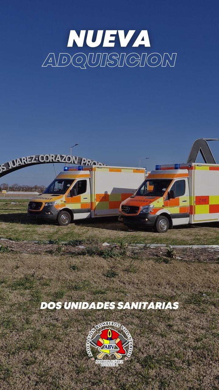 Otro logro de Bomberos: Nuevas Unidades Sanitarias para la Comunidad