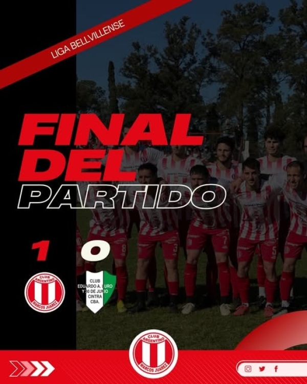 Argentino ganó en Cintra por 1 a 0 a Luro y manda en soledad