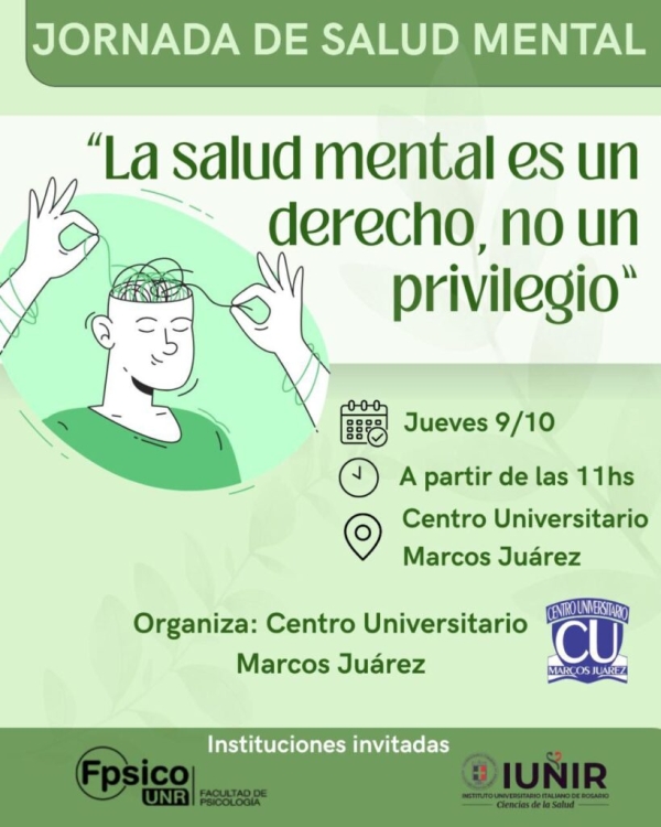 Jornada sobre salud mental en el Centro Universitario Marcos Juárez