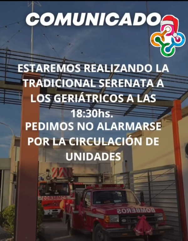 Bomberos realizarán hoy la tradicional serenata de Nochebuena y visitarán los geriátricos de la ciudad
