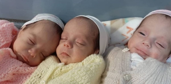 Nacieron trigemelas en Chubut, un fenómeno extremadamente raro que ocurre en 200 millones de nacimientos