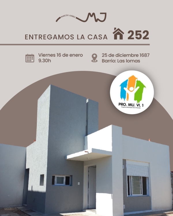 Lorena Del Greco recibirá la vivienda 252 del PROMUVI este viernes