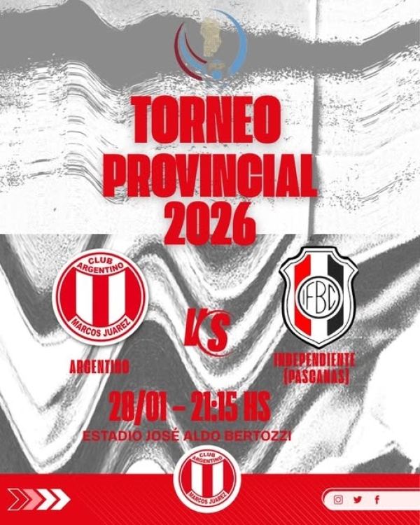 Argentino recibe esta noche a las 21.15 horas a Independiente de Pascanas por la segunda fecha del provincial de clubes