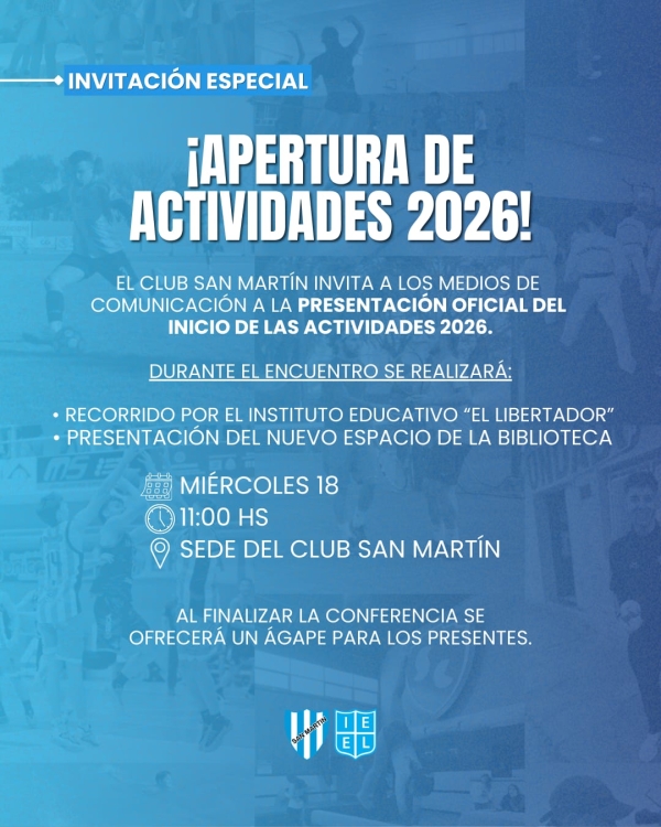 San Martín lanzó su agenda 2026 con fuerte crecimiento institucional, educativo y deportivo