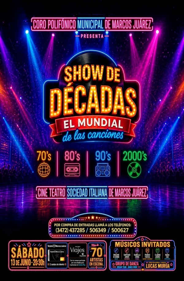 “Show de las Décadas”: más de 70 artistas revivirán los grandes éxitos de los 70, 80 y 90 