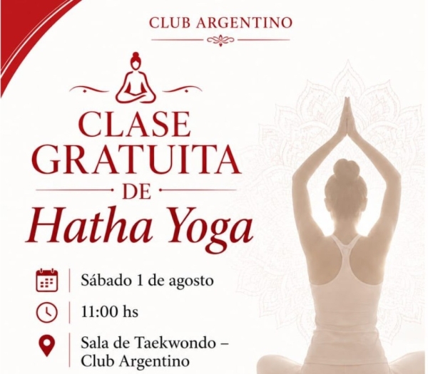 El Club Argentino suma Hatha Yoga con una clase gratuita y abierta a toda la comunidad