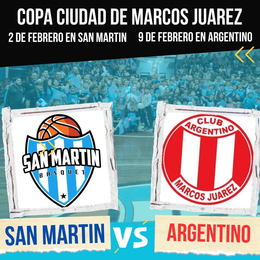 Básquet: San Martin y Argentino reviven el clásico de Marcos Juárez por la Copa Ciudad