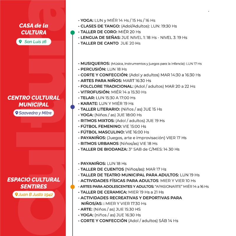 Talleres del programa Cultura Comunitaria 2024