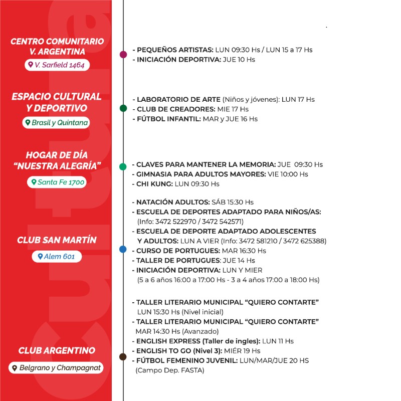 Talleres del programa Cultura Comunitaria 2024