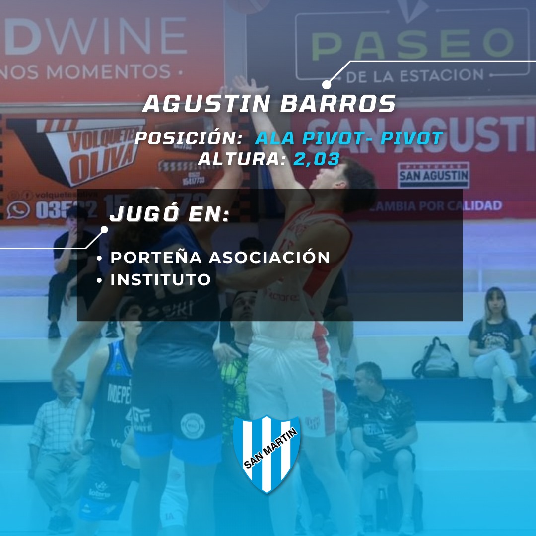 San Martín suma refuerzos para la Liga Federal: llega Agustín Barros