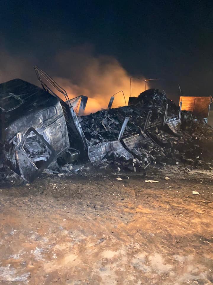 Gral Roca: se quemaron dos camiones en un accidente en autopista