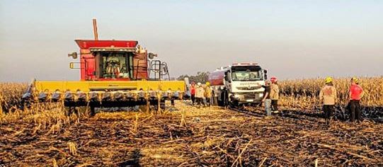 Incendio de cosechadora al este de Marcos Juárez