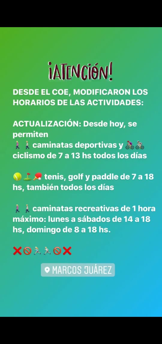 Habilitan algunas actividades deportivas menos running