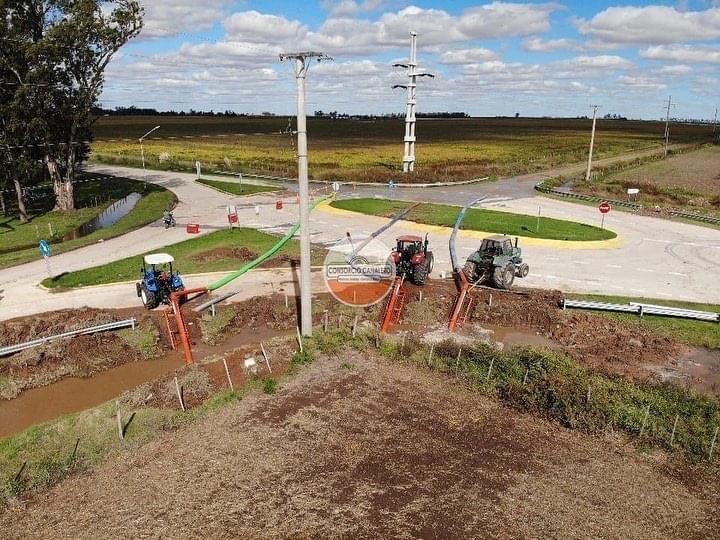 Descenso de agua gracias a las arroceras y la salida del sol en Marcos Juárez 