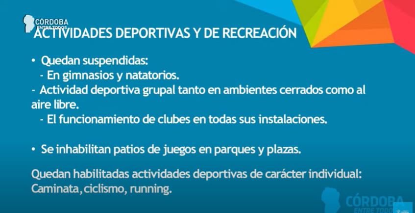 Nuevas restricciones en la provincia de Córdoba