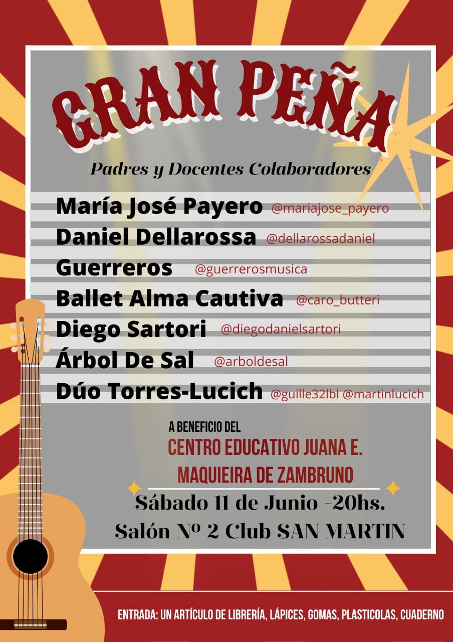 Gran Peña Folklórica de Escuela Zambruno en el Club San Martín