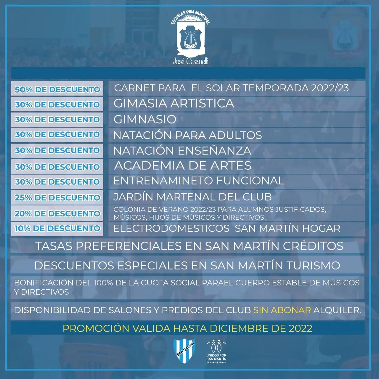 Convenio entre Club San Martín y Escuela Banda Municipal 