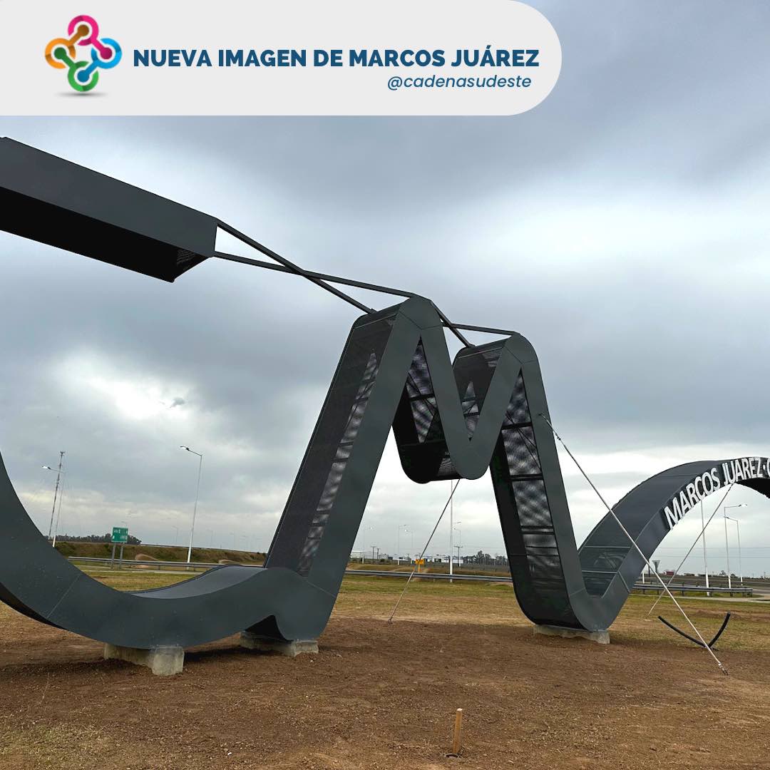 Marcos Juárez ya tiene su escultura en el ingreso a la ciudad 