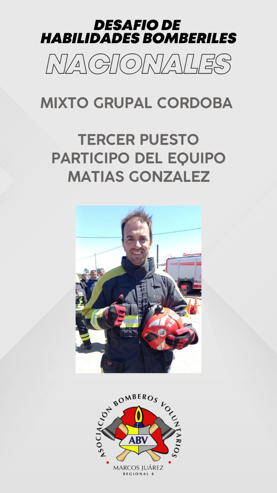 Bomberos Voluntarios de Marcos Juárez salieron campeones en las Olimpíadas Bomberiles Nacionales 2023