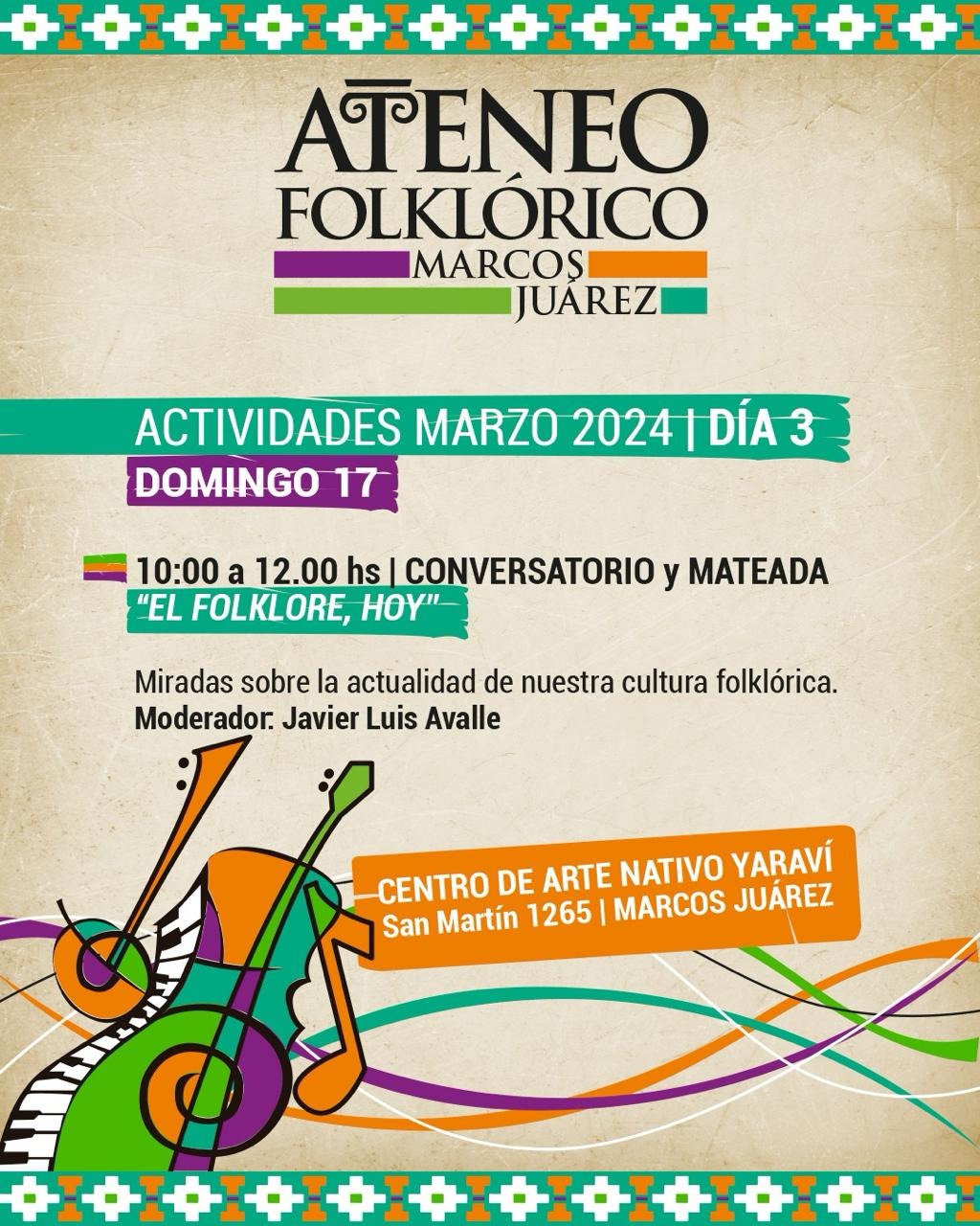 Marcos Juárez será la sede del primer Ateneo Folklórico Provincial a partir del 10 de marzo